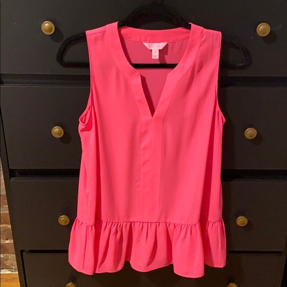 Lilly Pulitzer Tops - Lilly Pulitzer Hot pink sleeveless blouse